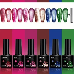 TARTU 6pcs 8ml Cat Eye Gel Nail Polish Set, 6 Colors Gel Polish Kit,.