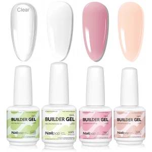 Nailpop 7 in 1 Builder Gel Multicolor Clear White Pink Nude 15ml Nail Apex.