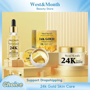 24k Gold Facial Skin Care Set Anti Wrinkle Fade Dark Circles Firming.